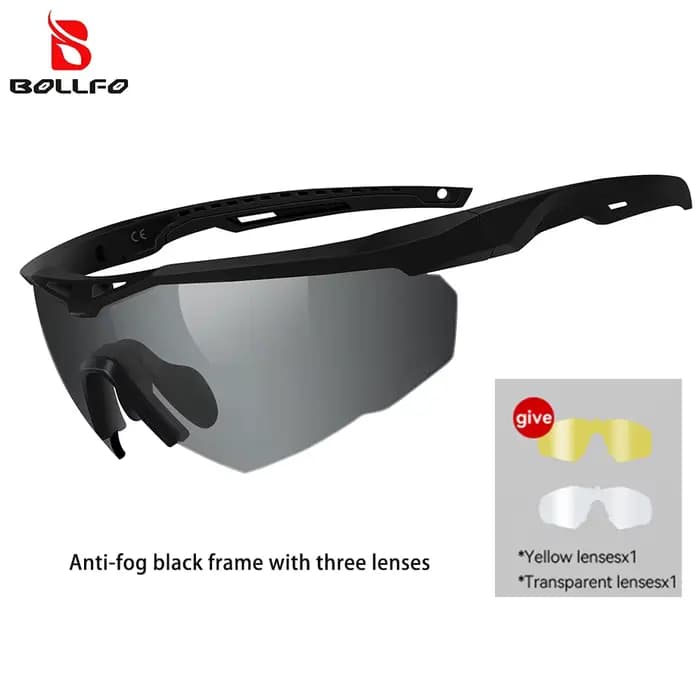 Lunettes de sécurité résistantes aux chocs à 3 lentilles, interchangeables, 2,5 mm, lunettes tactiqu