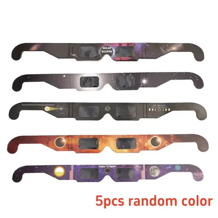 Lunettes d'éclipse solaire anti-UV, 5 pièces, pour observation directe du soleil, montures en papier