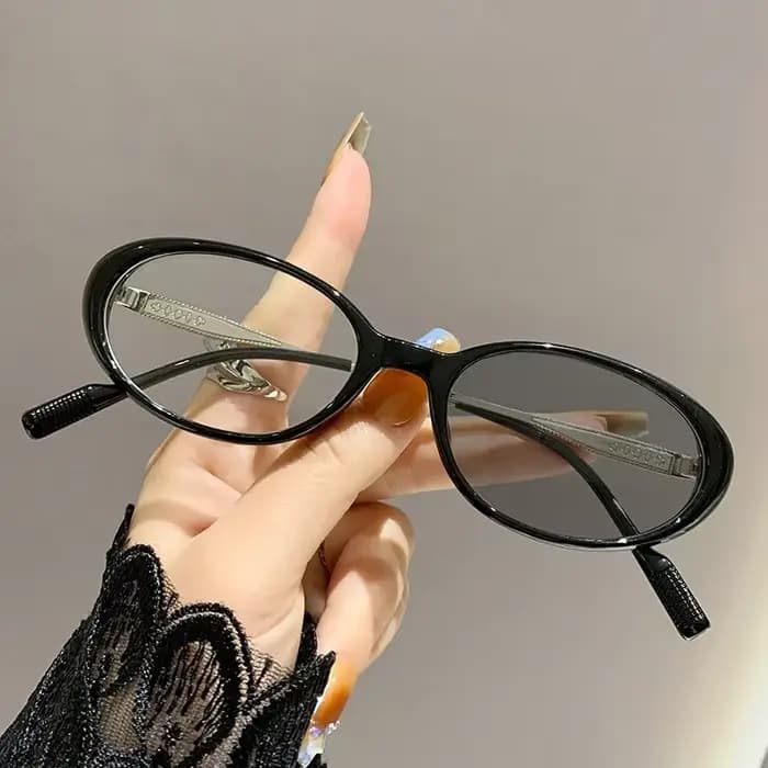 Lunettes de myopie photochromiques à monture ovale pour femmes, couleur changeante, Anti-lumière ble