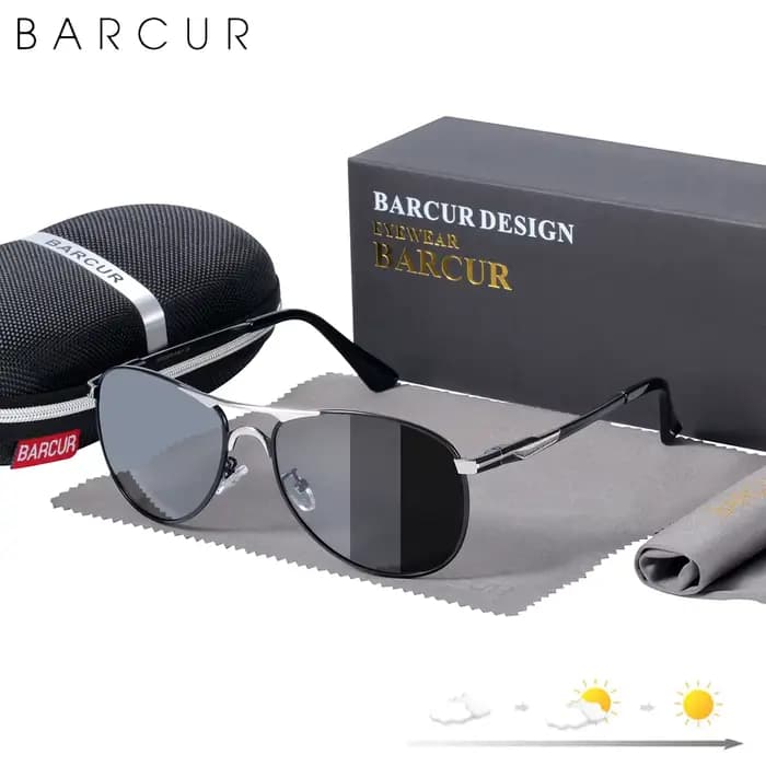 BARCUR – lunettes de soleil photochromiques pour hommes, polarisées, de marque, de styliste, pour la