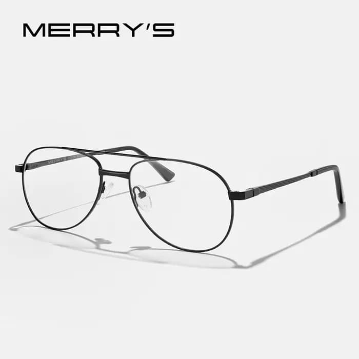 MERRYS DESIGN classique pilote lunettes montures pour hommes femmes en alliage de titane optique lun