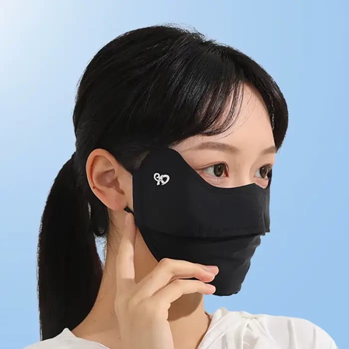 Écharpe de Protection solaire pour le visage, masque fin en soie glacée, voile de couverture d'été, 