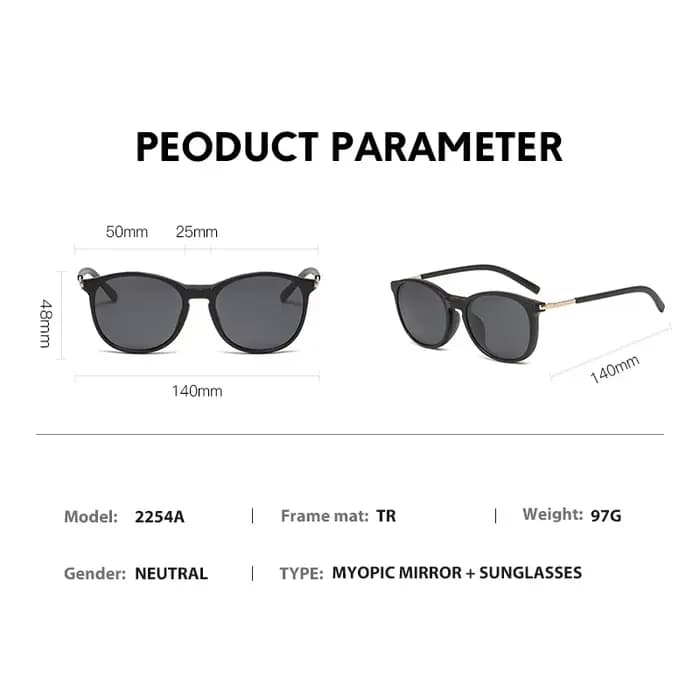 VCKA – lunettes de soleil magnétiques avec Clip et Prescription pour myopie, pour femmes et hommes, 