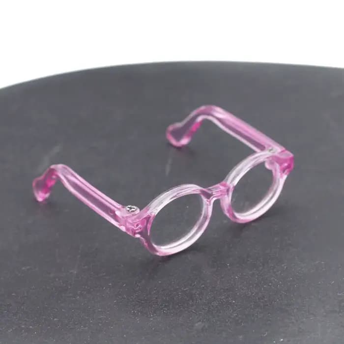 Mini-lunettes en plastique de 4,5 cm/1,77 po, accessoire miniature multicolore, monture ronde, ornem