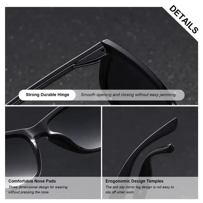 BARCUR-Lunettes de soleil vintage getic pour femmes, monture transparente PC durable, polarisées UV4