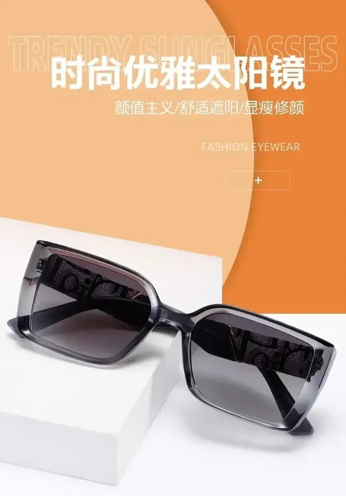 ChimBrand Designer Lunettes de soleil carrées pour femmes, Lunettes d'extérieur, Lettre, Lunettes de