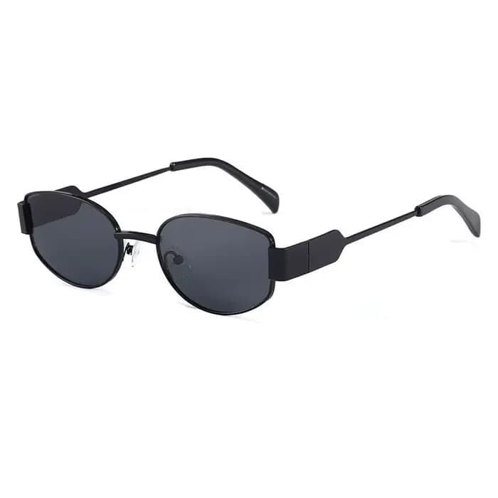 Nouvelles lunettes de soleil haut de gamme pour femmes, monture ovale en métal, lunettes de soleil p