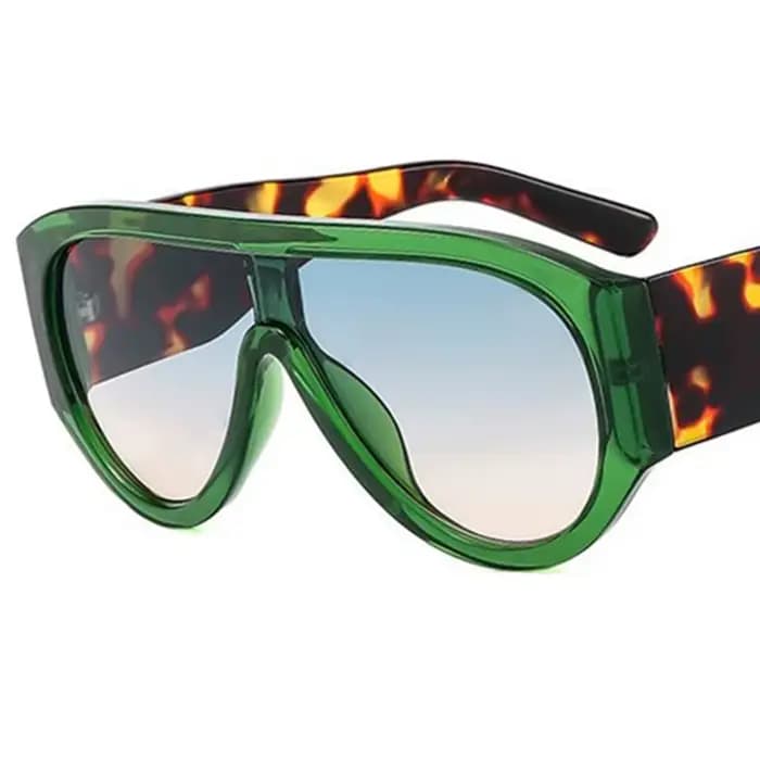 Lunettes de soleil Punk unisexes, miroir grenouille, Anti-UV, monture surdimensionnée, branches larg