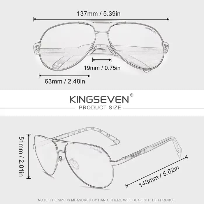 KINGSEVEN Lunettes de soleil polarisées classiques pour hommes et femmes, style aviateur, accessoire