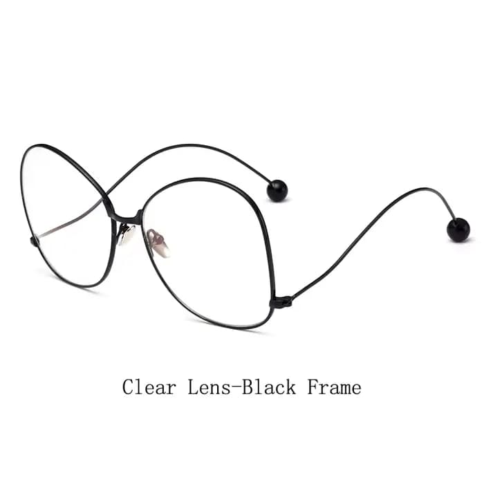 Lunettes de soleil de luxe pour femmes, design de marque, métal délicat, grand cadre, verres transpa