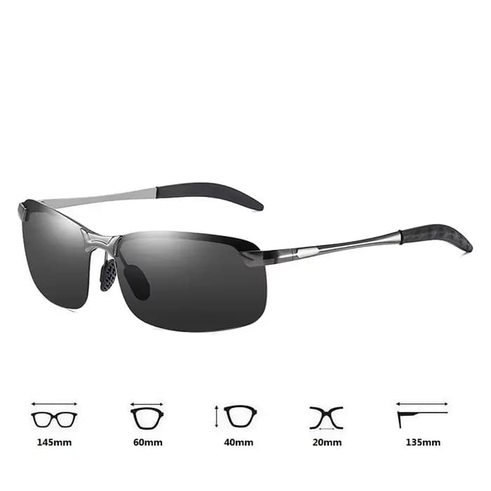 Lunettes de soleil polarisées classiques en métal pour hommes, mode, conduite, pêche, demi-monture, 