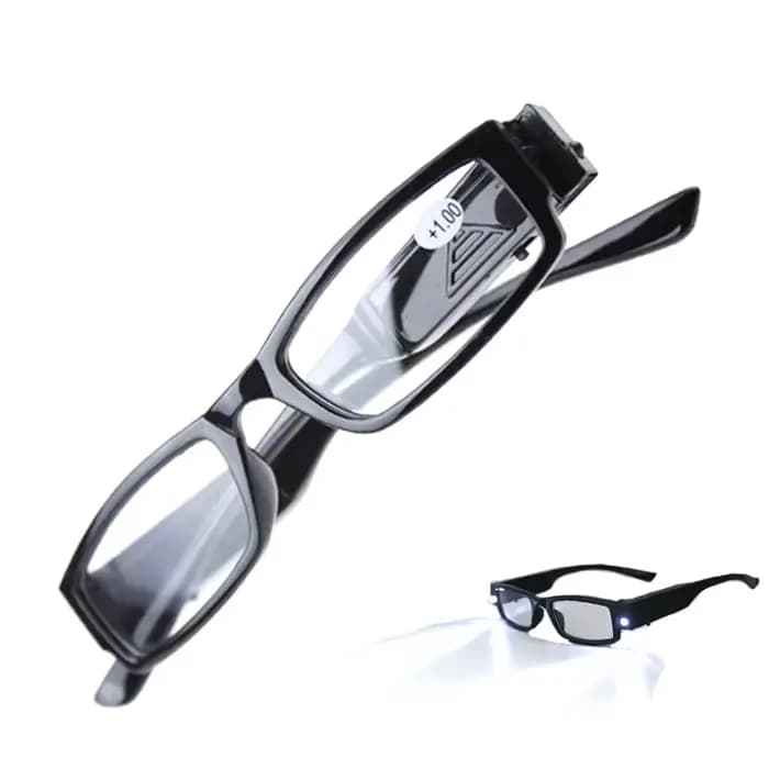 KLASSNUM-Lunettes de lecture avec lumière LED, pour hommes et femmes, pour presbytes de nuit, dioptr