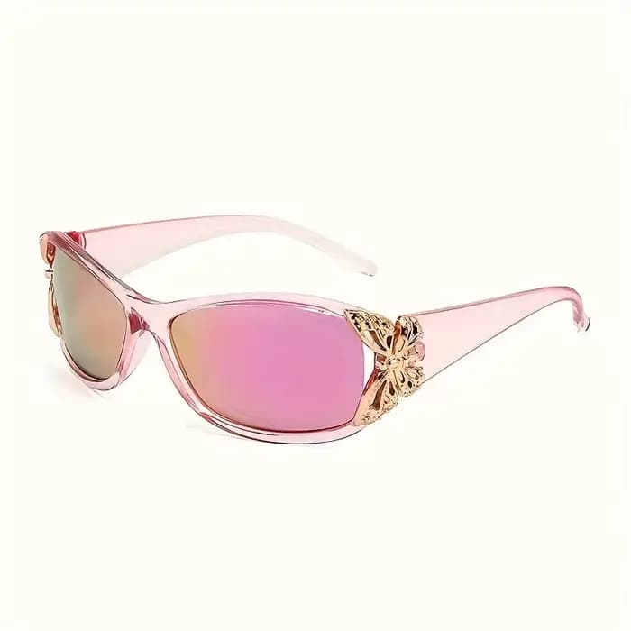 Lunettes de soleil décoratives papillon pour femmes, pare-soleil rétro entourant la conduite, fête s
