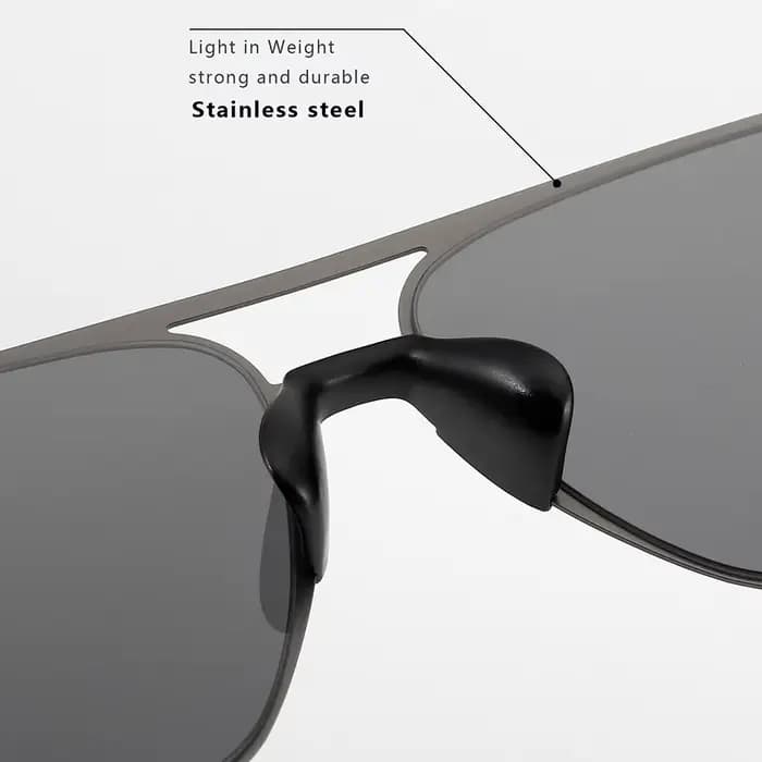 VEITHDIA-Lunettes de soleil pilote en acier inoxydable pour hommes, lunettes de sport polarisées, lu
