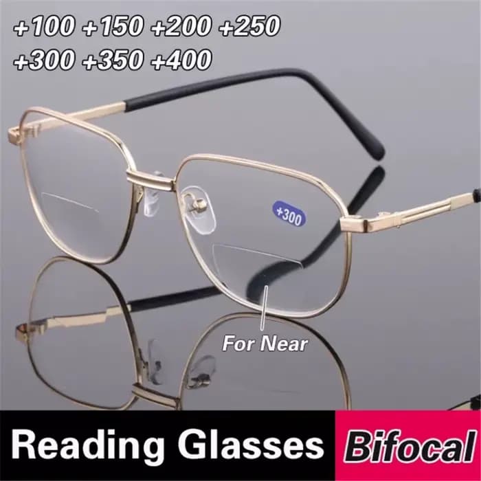 Lunettes de lecture bifocales 2 en 1 pour hommes et femmes, monture métallique à usage touristique, 