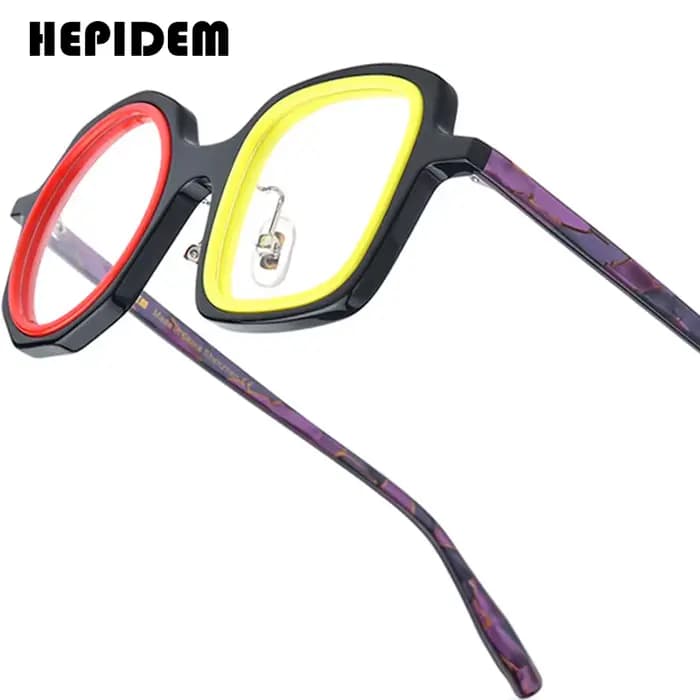 HEPIDEM-Lunettes rondes en acétate pour hommes et femmes, lunettes faites à la main japonaises, lune