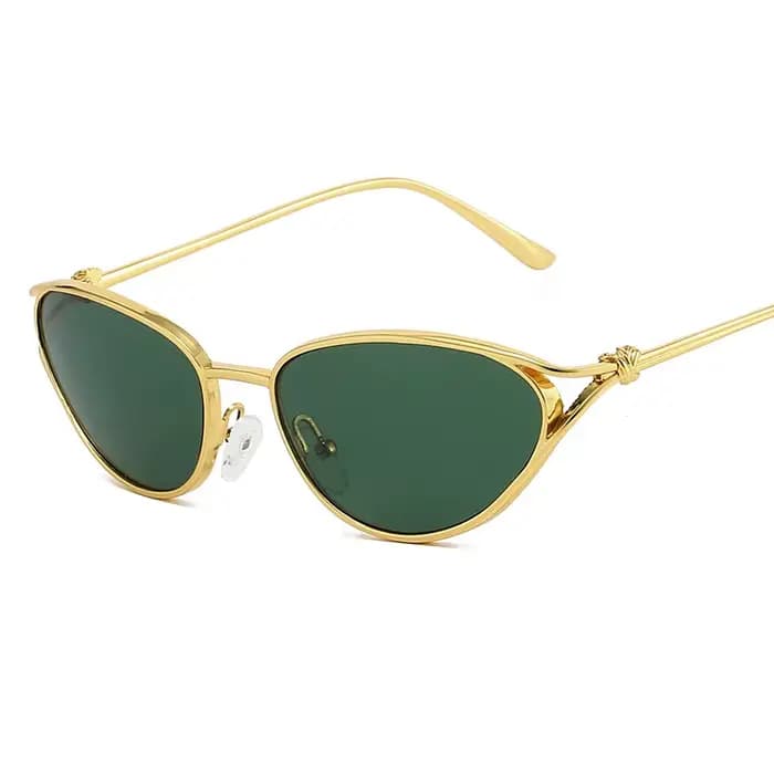 Lunettes de soleil œil-de-chat tendance pour femme avec petite monture métallique, idéales pour la c