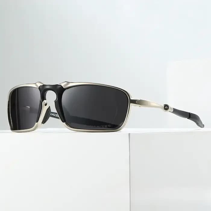 Lunettes de soleil polarisées Okley X-Metal Badman 2026, monture argentée en alliage métallique, pou