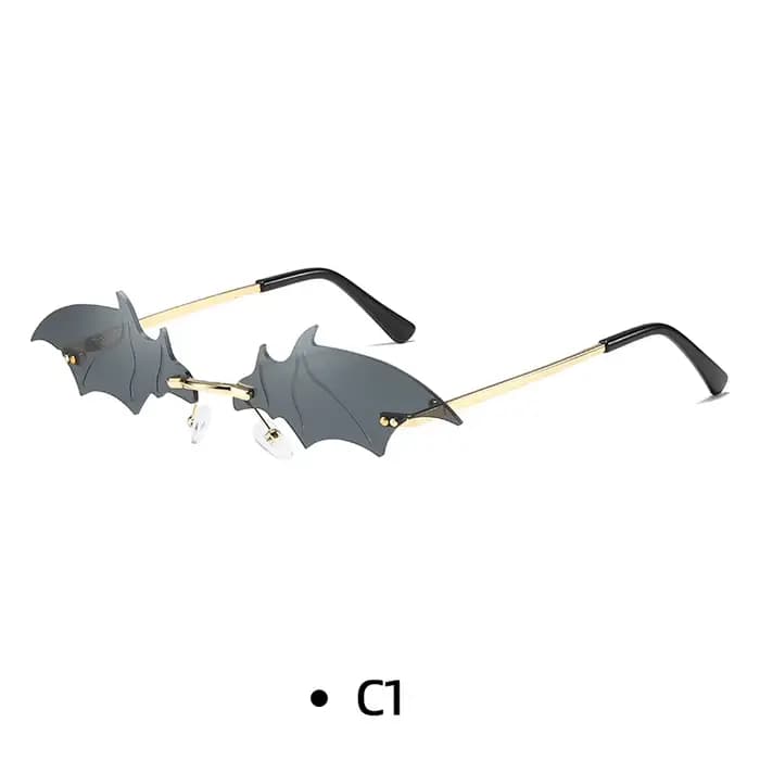 Lunettes de soleil sans monture en forme de chauve-souris 2026 pour femmes et hommes, lunettes fanta