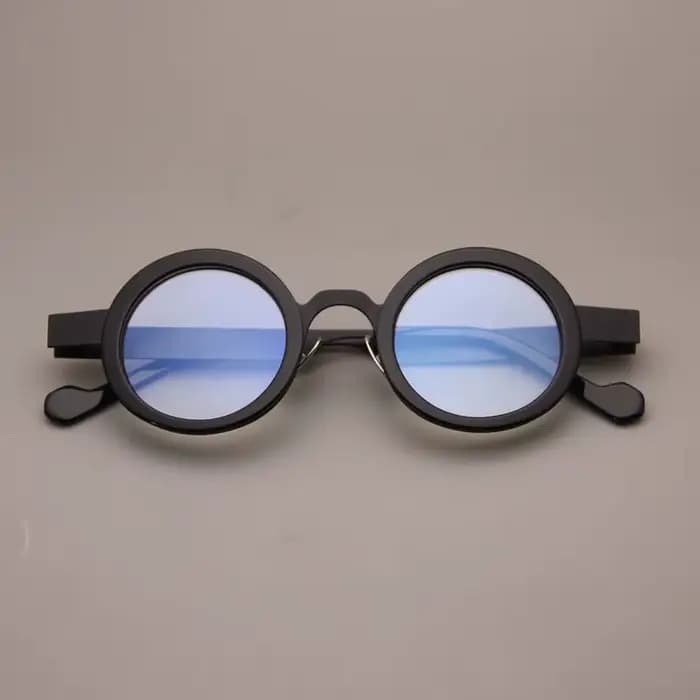 Lunettes optiques en acétate métallique à jante complète à dioptrie haute, lunettes rondes pour cont