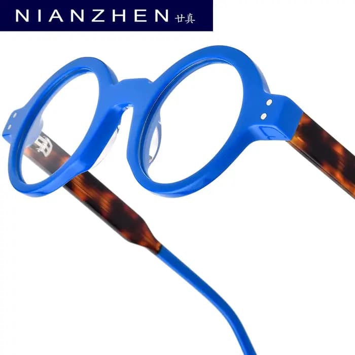 NIANZHEN acétate lunettes cadre hommes nouveau rond marque Design lunettes femmes rétro Vintage lune