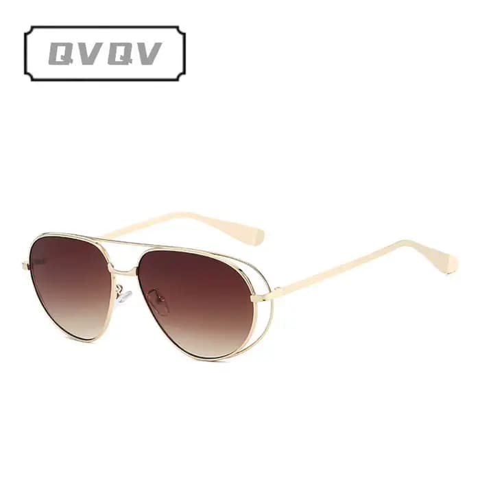 Lunettes de soleil de protection de marque, monture métallique creuse, pour femmes et hommes, nouvel