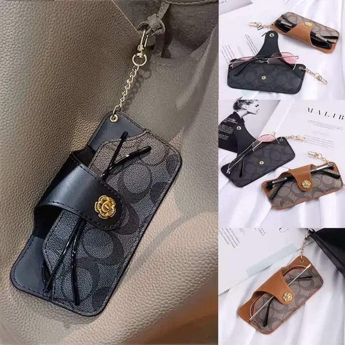 NOUVEAU Étui à lunettes portable avec porte-clés - Sac de rangement protecteur pour lunettes de myop