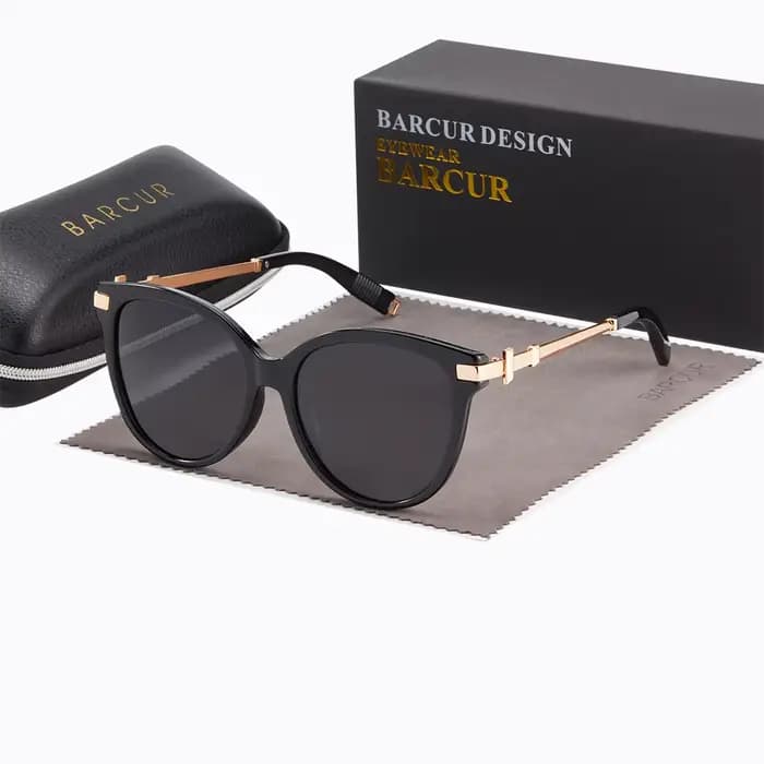 BARCUR Lunettes de soleil pour femmes exquises, luxueuses et élégantes, montures œil de chat, emball