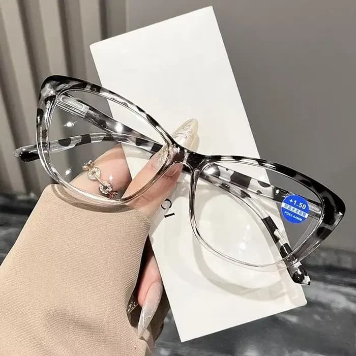 Lunettes de lecture œil de chat à la mode, monture surdimensionnée pour dames, presbytie, blocage de