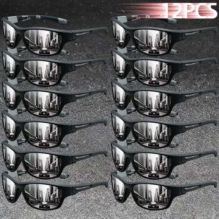 12 Paires de Lunettes de Soleil Sportives Vintage Camouflage pour Hommes et Femmes, Idéales pour la 
