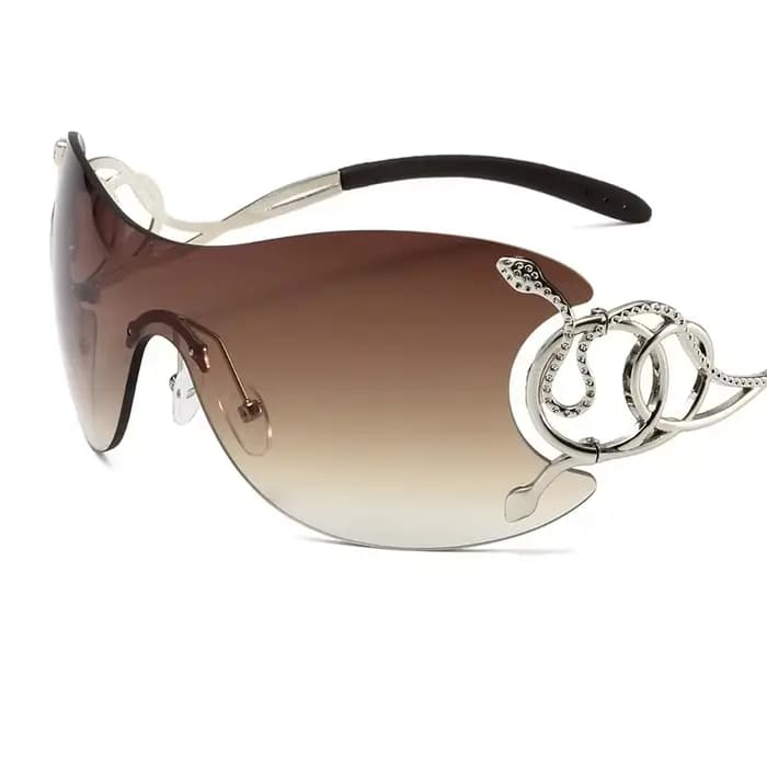 Y2k – lunettes de soleil sans bords pour femmes, verres dégradés élégants, nuances d'extérieur, tend