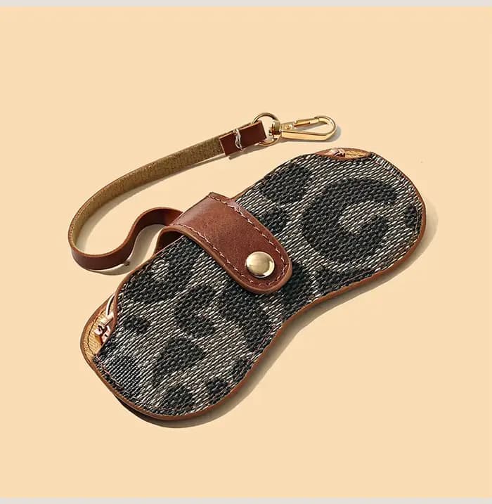 Pochette pour lunettes de soleil en cuir PU, étui portable à suspendre, sac de rangement pour lunett