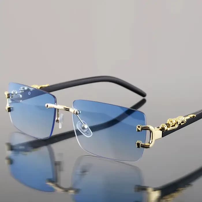 Lunettes de soleil rectangulaires sans monture pour hommes et femmes, à la mode, personnalisées, pou