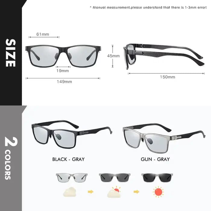 LIOUMO Top qualité photochromique lunettes de soleil polarisées pour hommes femmes cadre en Fiber de