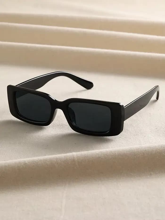 Lunettes de soleil carrées en plastique unisexes, 1 pièce, à la mode, pour jouer à la plage et photo