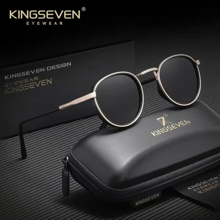 KINGSEVEN Vintage lunettes de soleil conduite en plein air cadre rond hommes femmes lunettes de prot