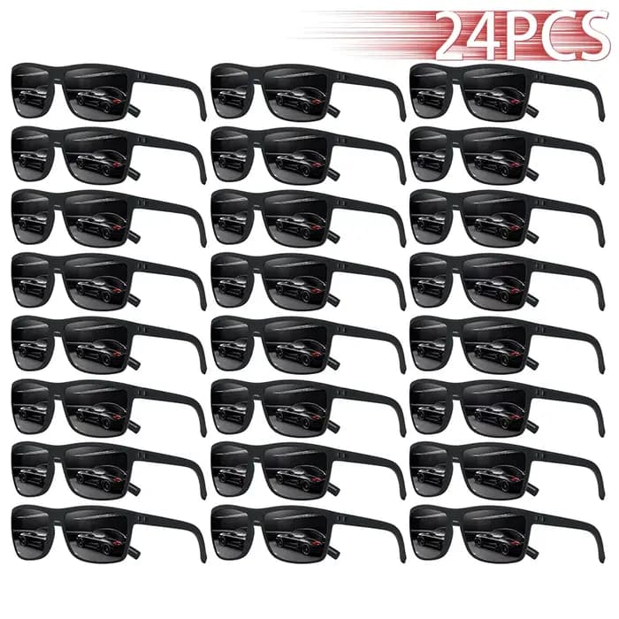 24 pièces Lunettes de soleil carrées tendance pour hommes et femmes, lunettes de soleil de marque de