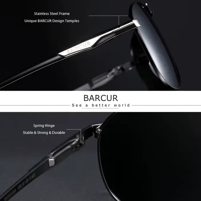 BARCUR – lunettes de soleil photochromiques pour hommes, polarisées, de marque, de styliste, pour la