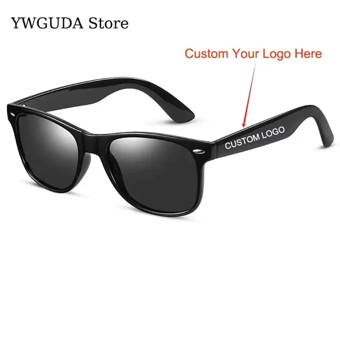 Lunettes de soleil Wayfarer à monture noire brillante pour hommes et femmes, lunettes de soleil de c