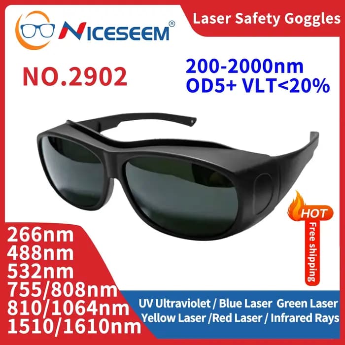 Lunettes de Protection Laser lunettes de sécurité OD5 CE ND YAG Protection UV infrarouge X Ray 532nm