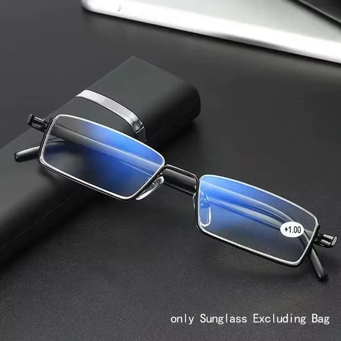 Lunettes de Lecture Anti-Lumière Bleue en Métal, Demi-Monture, pour Homme