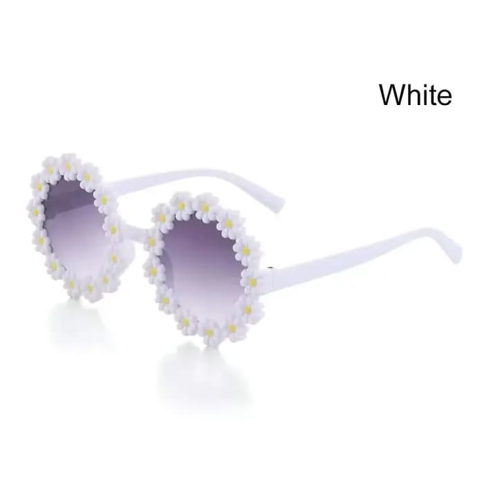 Lunettes de soleil rondes à fleurs pour enfants, protection solaire extérieure, lunettes AndrSun, ni