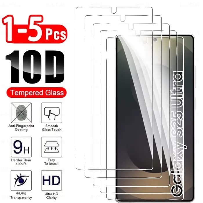 1-5PCS 10D Écran de protection en verre trempé pour Samsung Galaxy S25 Ultra S26, compatible avec Sa