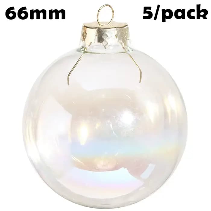 Boule de verre transparente pour sapin de Noël, ornement à peindre bricolage, 100mm, 5 pièces