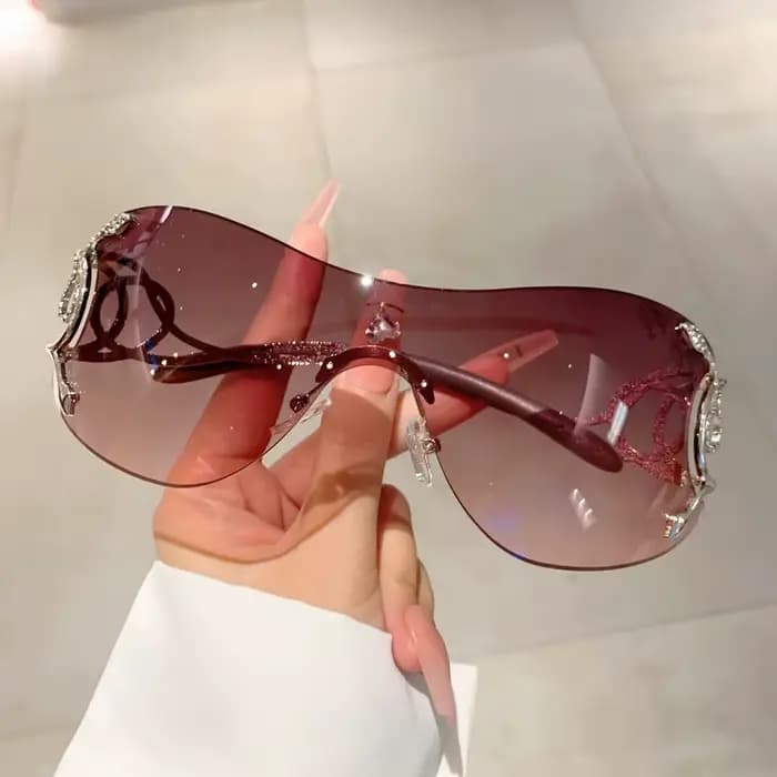 Y2K – lunettes de soleil de styliste sans bords pour hommes et femmes, une pièce, tendance, surdimen