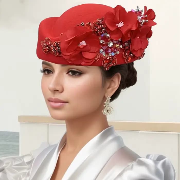 Chapeaux de mariage rétro, Cocktail, soirée, danse, hôtesse arabe, casquette blanche, casquette de C