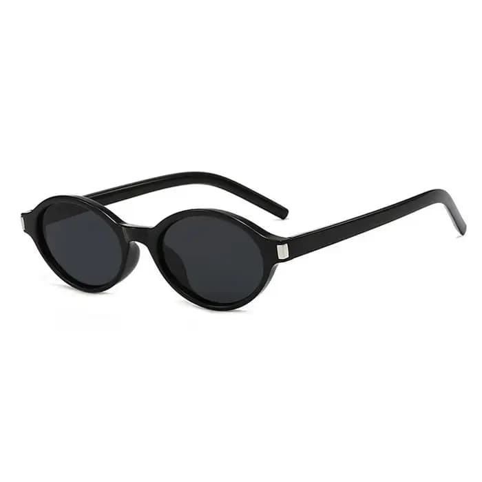 Lunettes de soleil ovales vintage pour femme, de créateur, rétro, rondes, style hip-hop, avec rivets