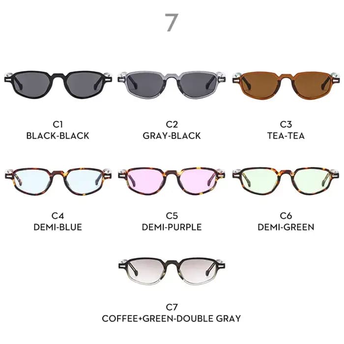 SHAUNA Ins mode populaire petit œil de chat femmes lunettes de soleil rétro clair océan lentille nua