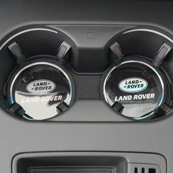 Sous-verre pour voiture, tapis antidérapant avec motif logo pour porte-gobelet, pour Land Rover Disc