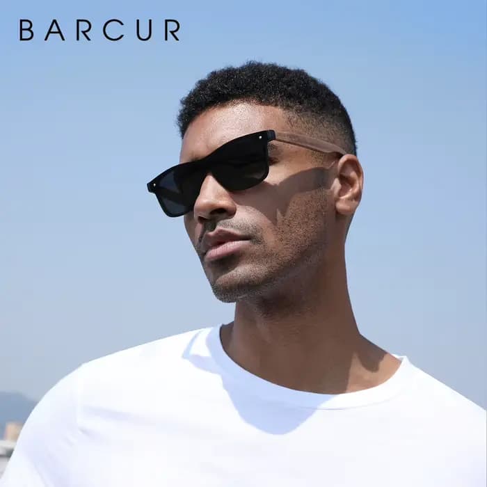 BARCUR – lunettes De soleil polarisées en bois, en noyer noir naturel, UV400, pour hommes et femmes